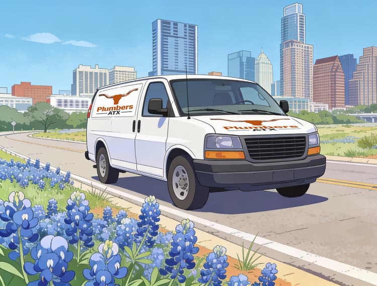 Plumbers van cartoon